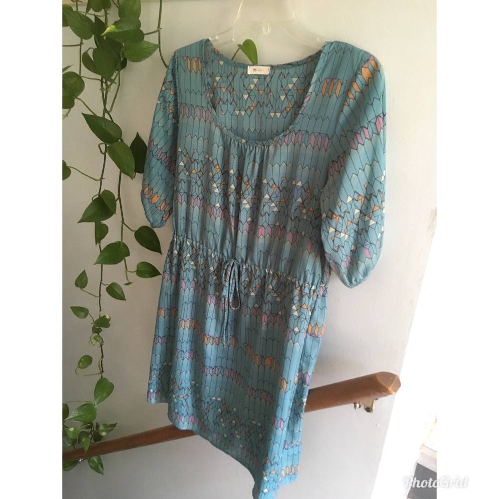 Geometric/stained glass Dress with Tie